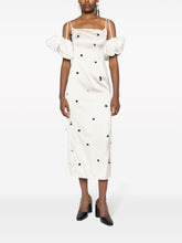 JACQUEMUS Chouchou Polka-Dot Satin Midi Dress White Black
