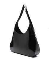 Ferragamo Extra Large Patent Leather Shoulder Hobo Bag Black
