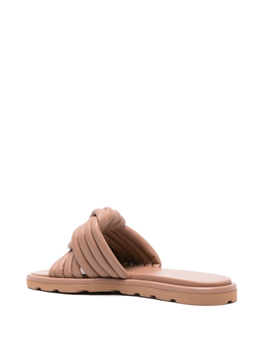 Gianvito Rossi Padded Knot-Detail Calf Leather Slides Beige