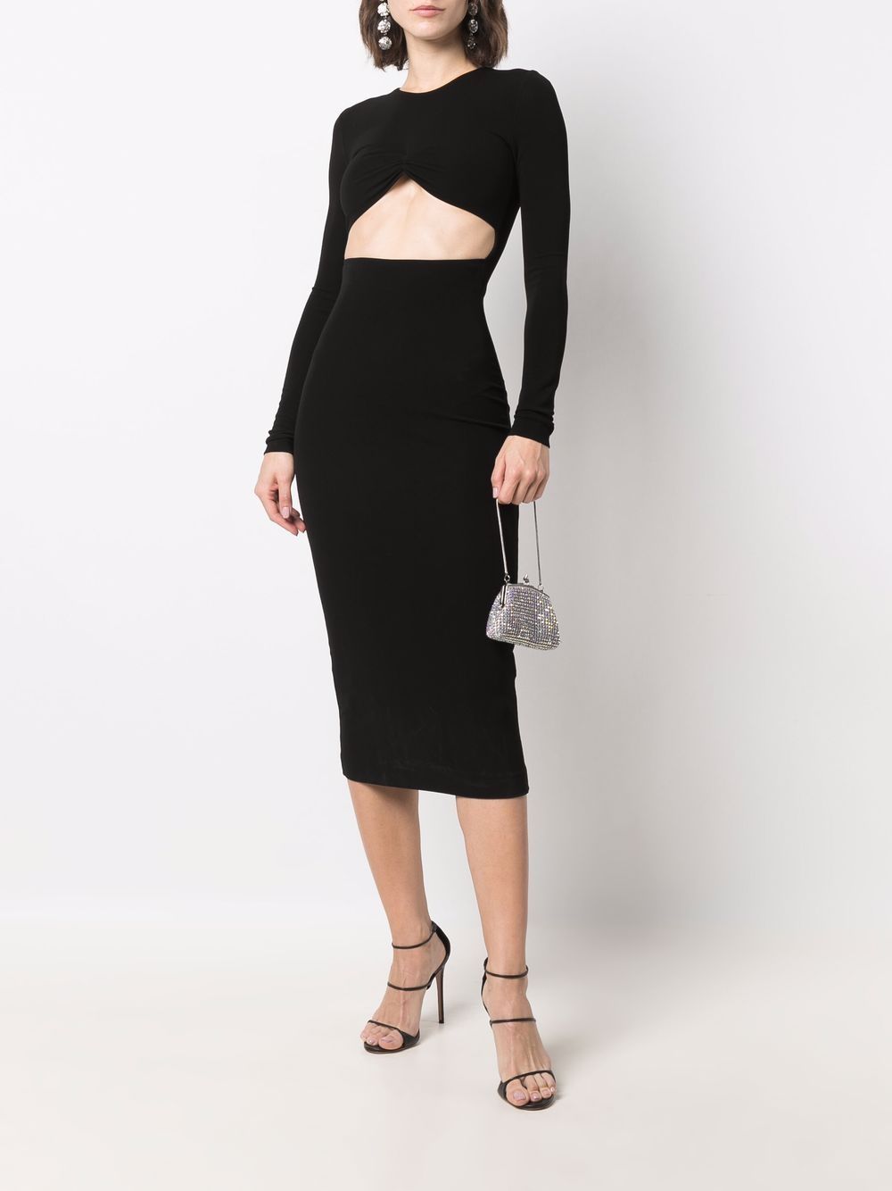 Dsquared2 Cut-Out Mid-Length Viscose Dress Black Black