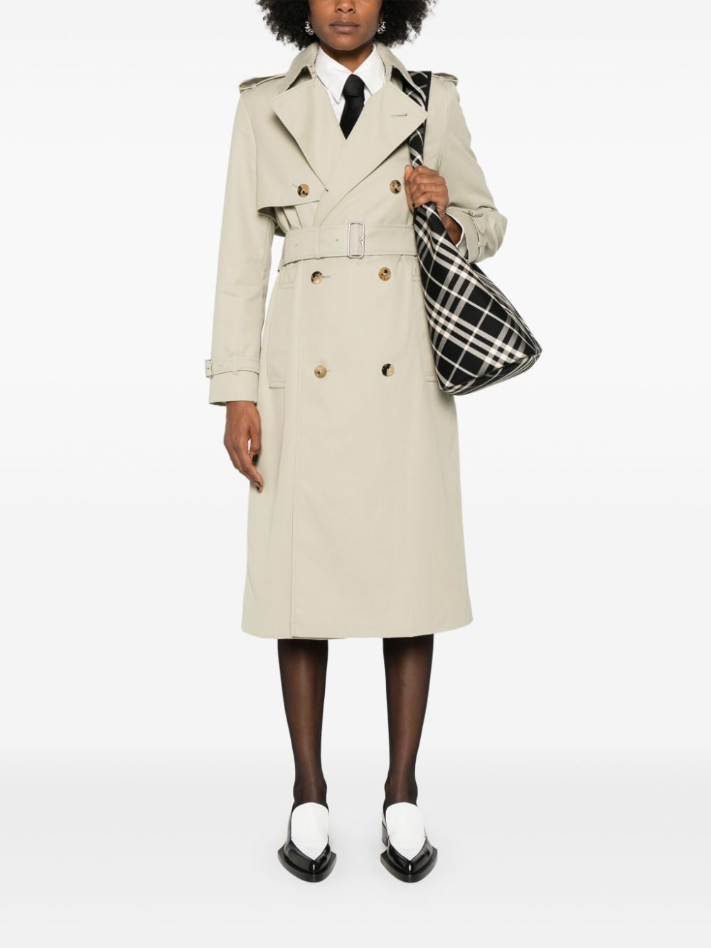 Trench-coat en mélange de coton