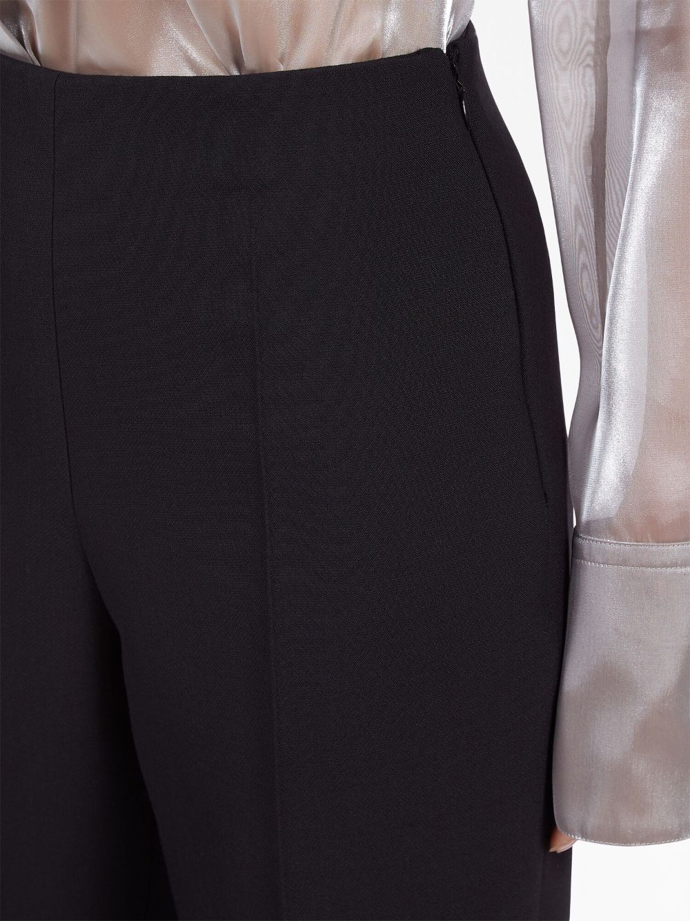 Ferragamo Straight-Leg Wool Trousers Black Black