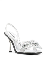 Dsquared2 Bow-Detail Crystal-Embellished Square-Toe Sandals Silver silver