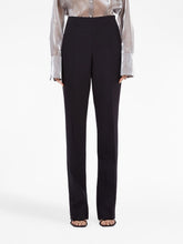 Ferragamo High-Waisted Virgin Wool Straight-Leg Trousers Black Black