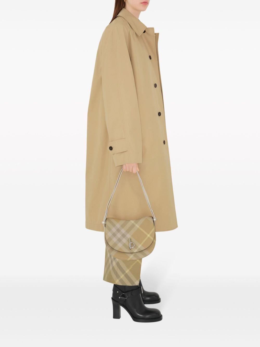 Burberry Check-Print Tailored Wool Trousers Beige