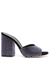 Paris Texas Crystal-Embellished Velvet Sandals Purple