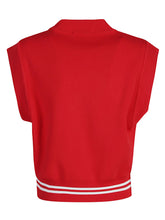 Autry Crewneck Fine-Knit Sweater Red
