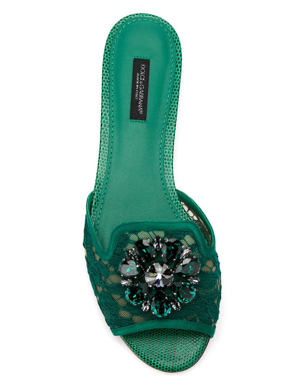 D&G Crystal Slides Green