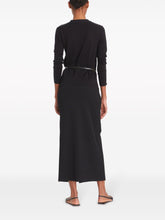 Tory Burch Fine Knit Wool-Silk V-Neck Cardigan Black