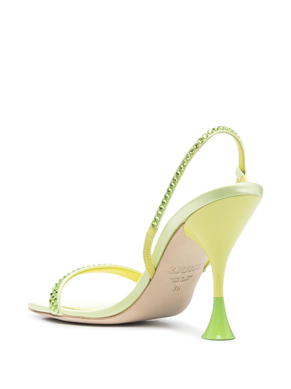 Crystal-Embellished Sandals Lime