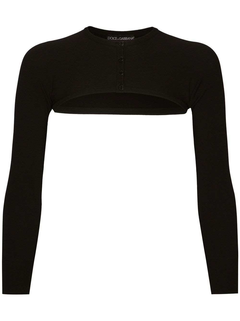 Dolce & Gabbana Kim Cropped Button-Fastening Cardigan Black