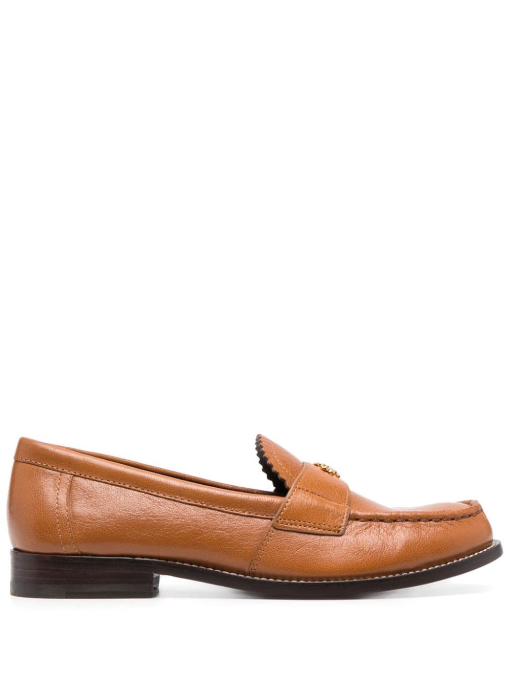 Tory Burch Perry Leather Loafers Camel Beige