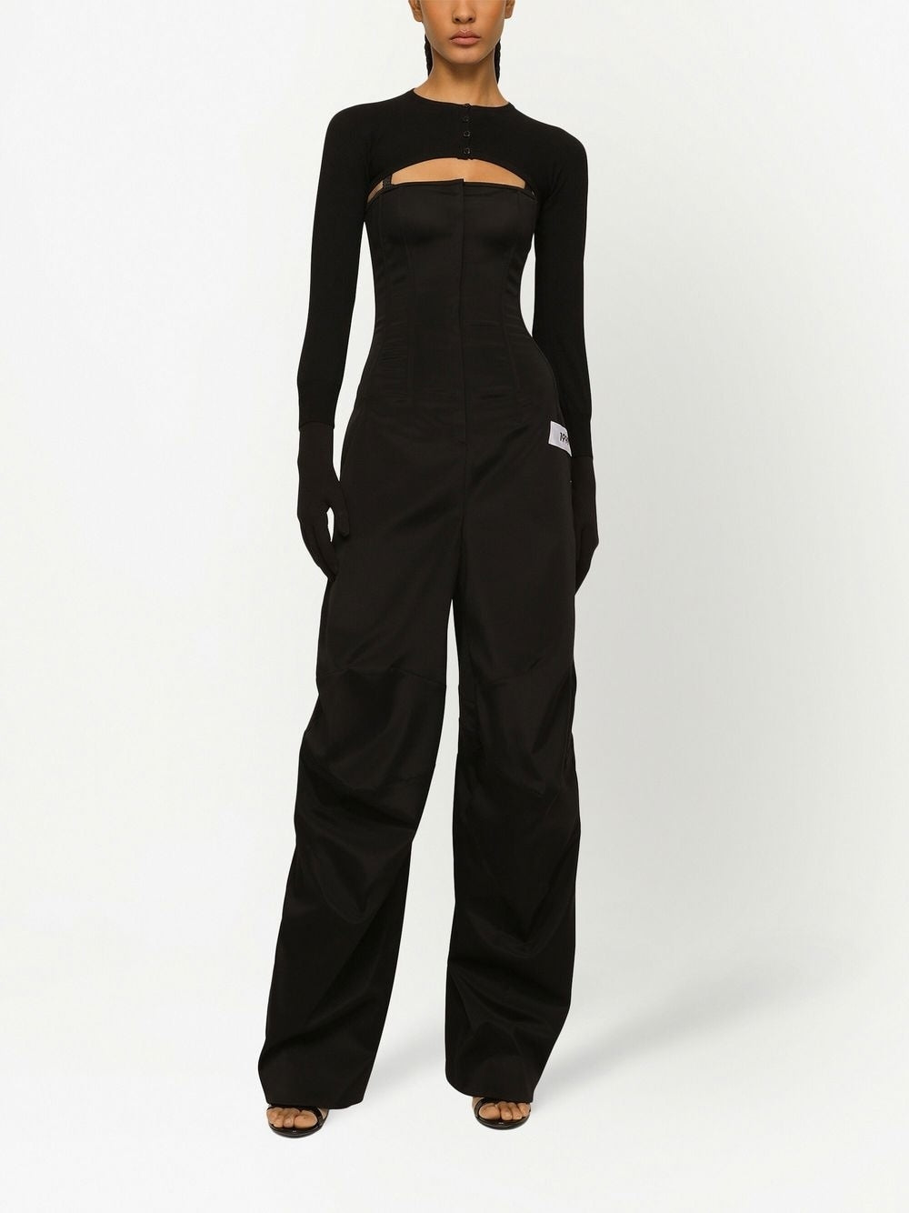 Dolce & Gabbana Kim Cropped Button-Fastening Cardigan Black