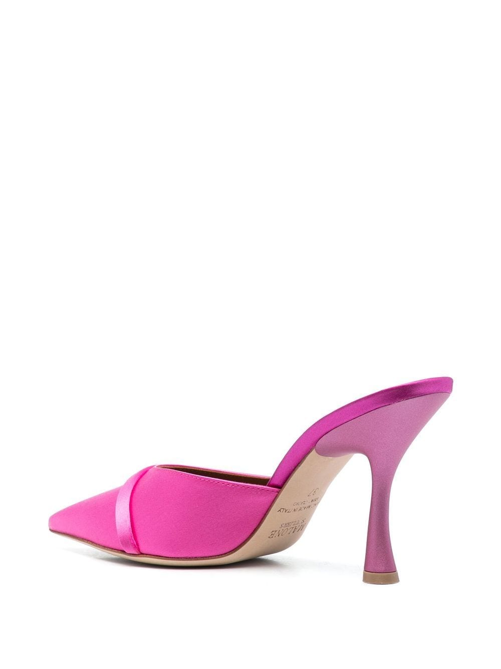 Malone Souliers Joella 95mm Sculpted-Heel Satin Mules Pink pink