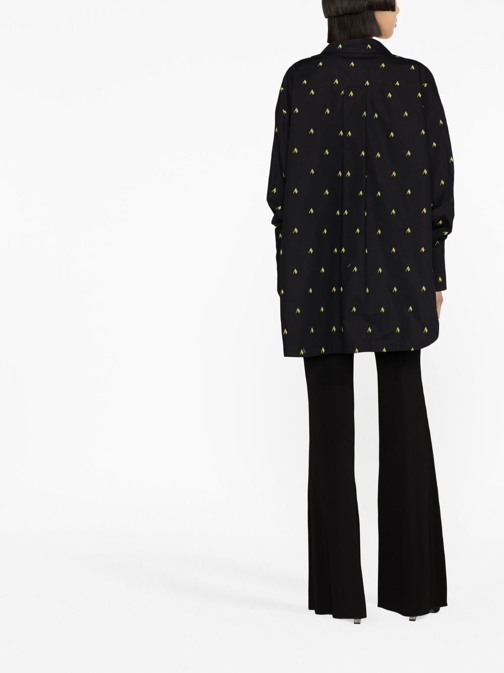The Attico Diana Oversized Logo-Print Shirt Black