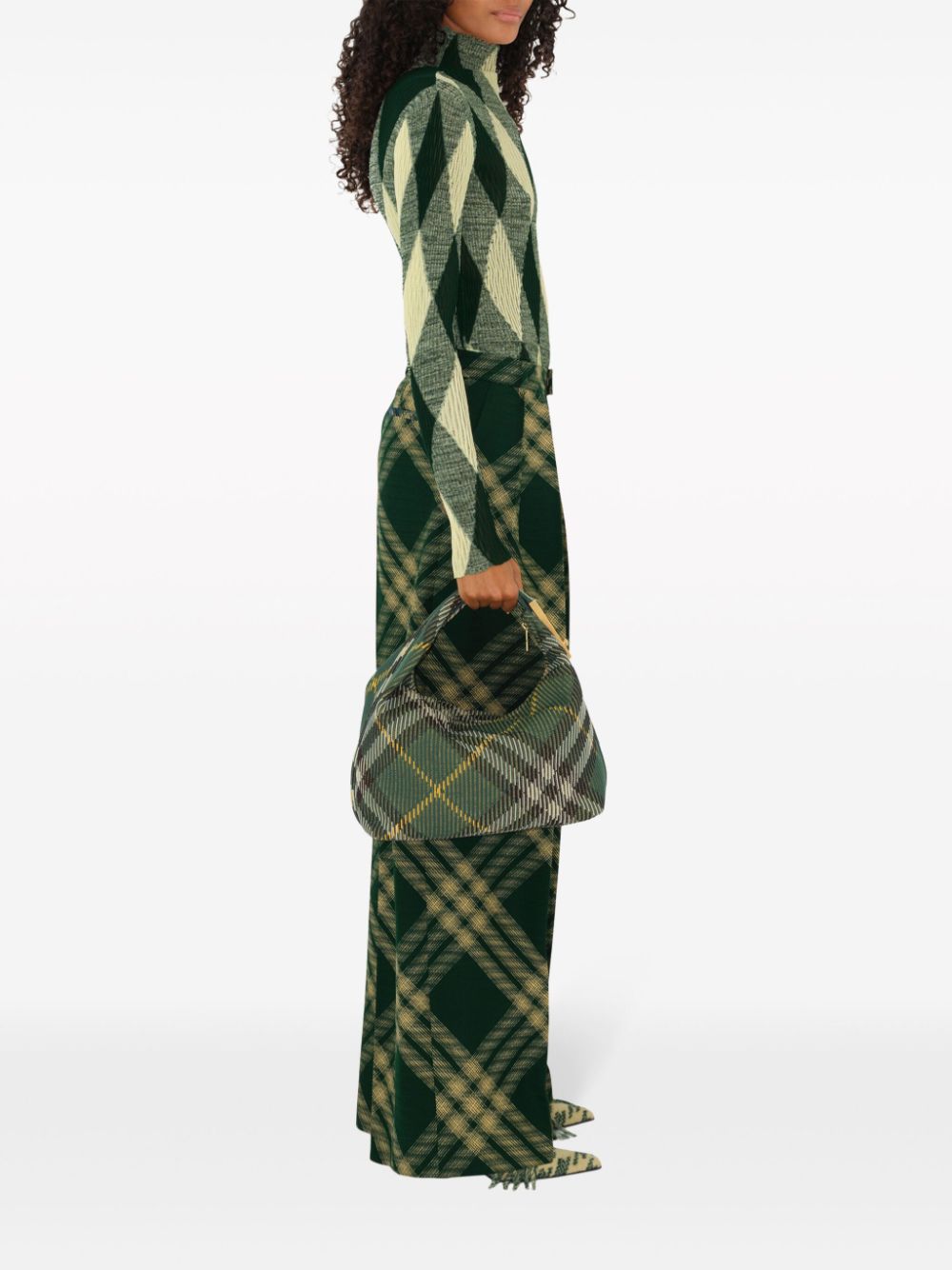 Burberry Medium Check Shoulder Bag in Green