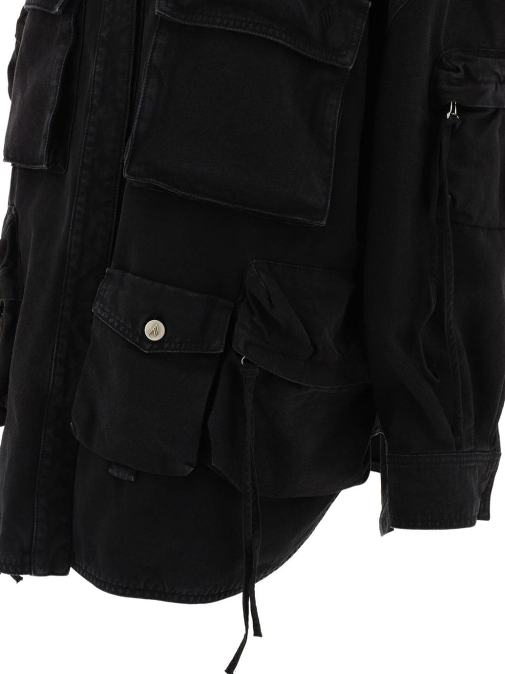 The Attico Cotton Cargo Jacket with Classic Collar Black