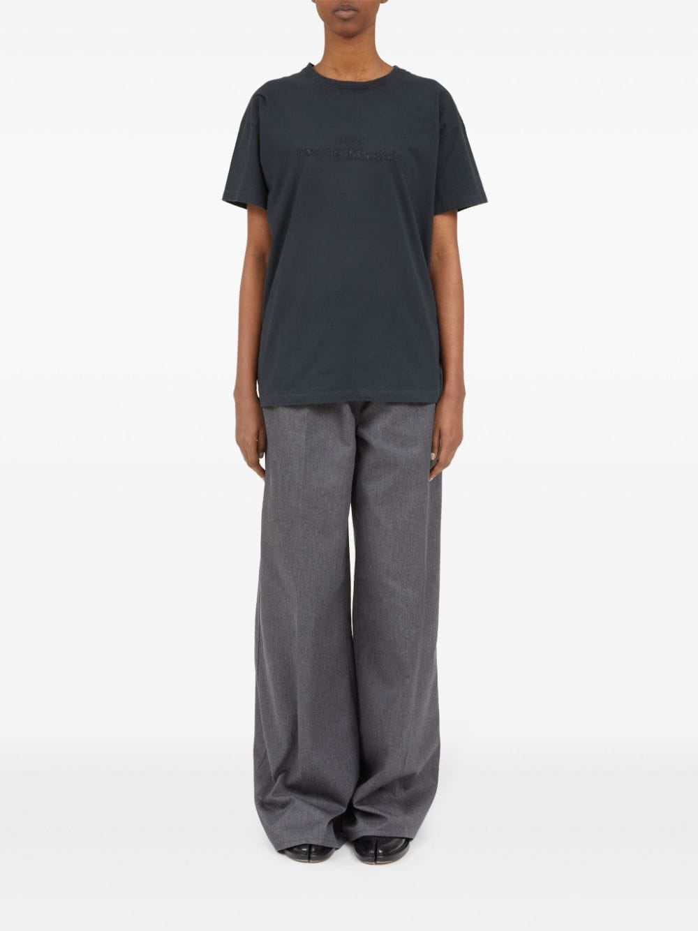 Maison Margiela Embroidered Four-Stitch Cotton T-Shirt Black black