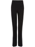 Ferragamo High-Waisted Virgin Wool Straight-Leg Trousers Black Black