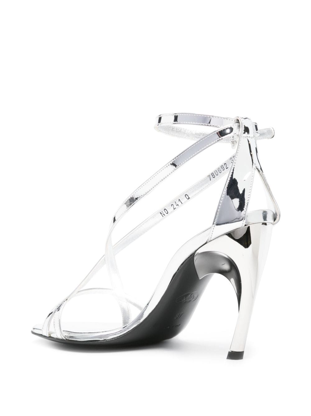 Alexander McQueen Armadillo Mirror-Effect Sandals Silver