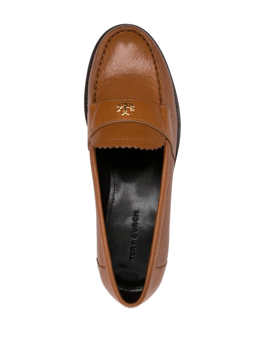 Tory Burch Perry Leather Loafers Camel Beige