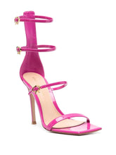Gianvito Rossi 110mm Buckle-Detail Leather Sandals Fuchsia fuchsia