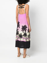 Palm Angels Sunset-Print Midi Dress in Purple