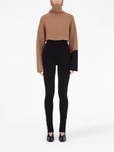 Ferragamo Colour-Block Ribbed Wool-Cashmere Cropped Jumper Beige