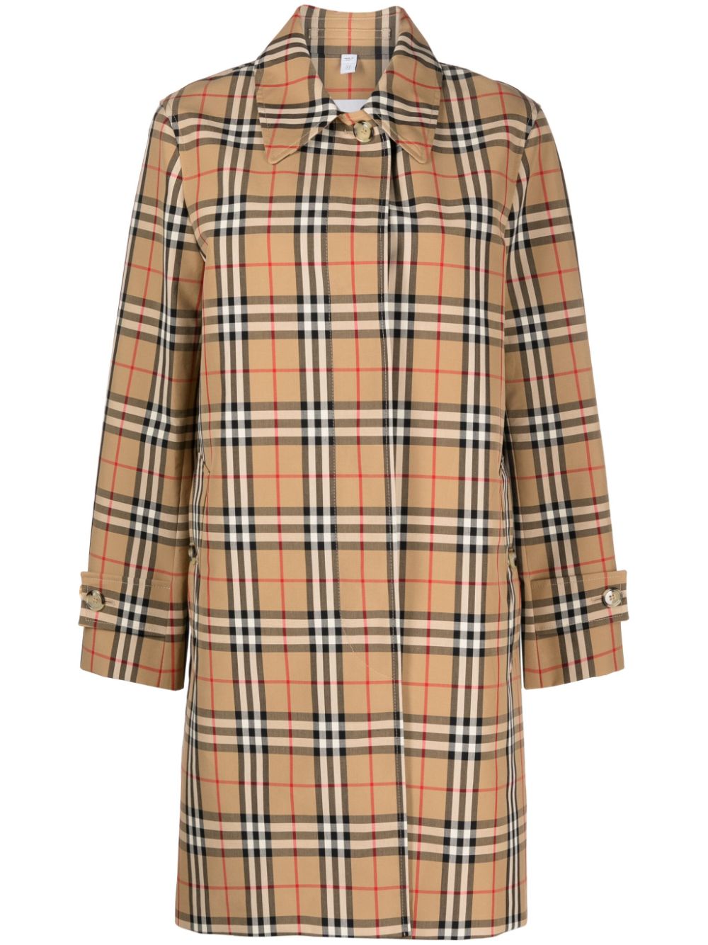 Burberry Checked Cotton Plaid trench coat Beige