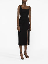 Alexander McQueen Zip-Embellished Wool Midi Dress Black