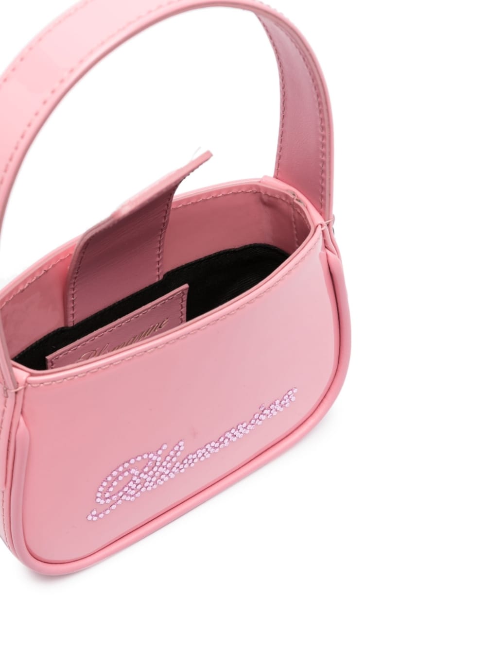 Blumarine Crystal Embellished Logo Tote Bag Pink
