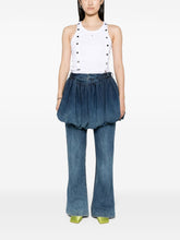 The Attico Ribbed-Knit Embellished Cotton Tank Top White