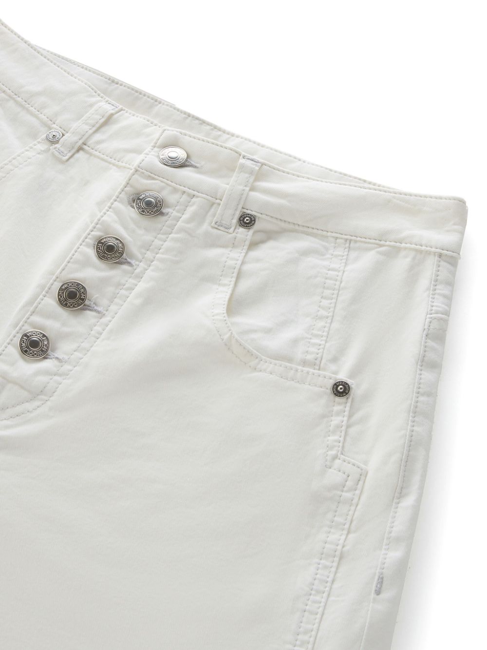 Woolrich High-Waisted Stretch-Cotton Wide-Leg Jeans White