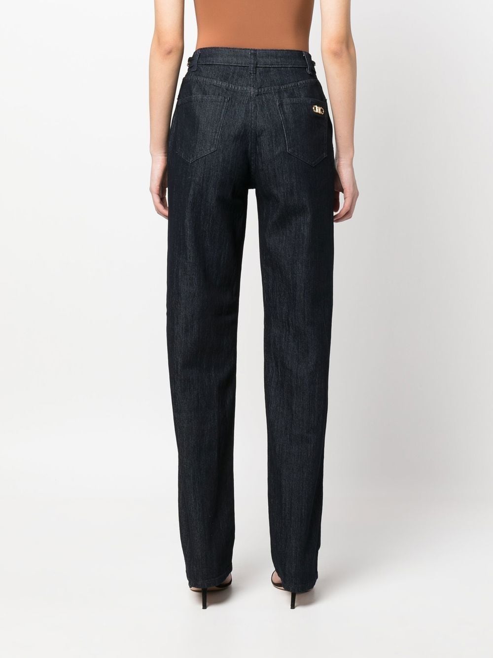 MMK Straight-Leg Chain-Detail Jeans Blue