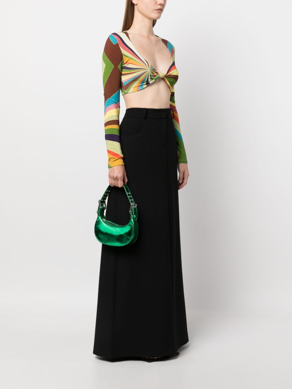 By Far Metallic-Effect Shoulder Bag Green