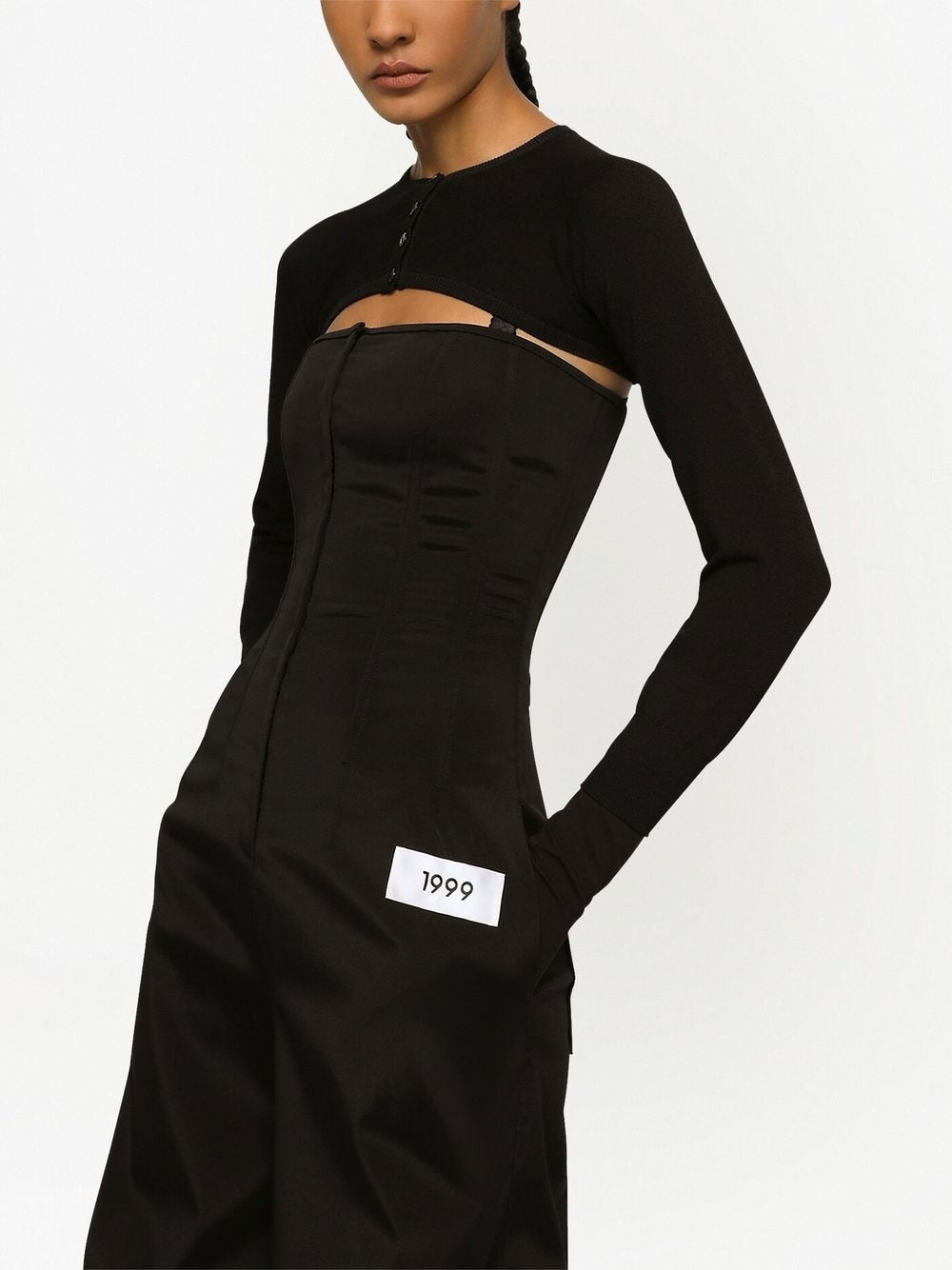 Dolce & Gabbana Kim Cropped Button-Fastening Cardigan Black