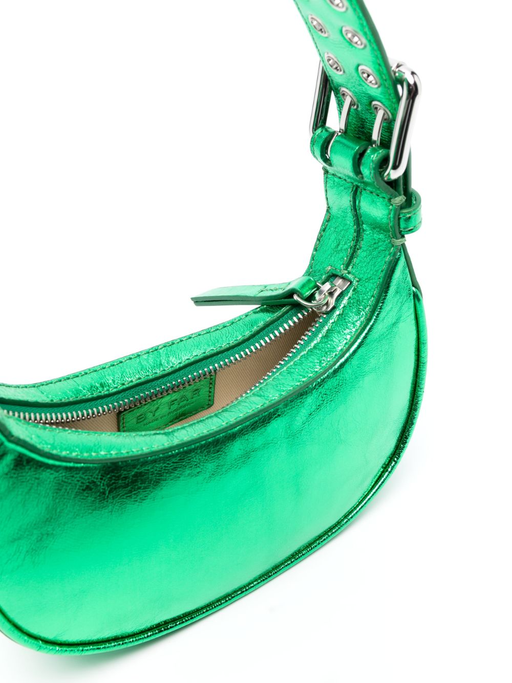 By Far Metallic-Effect Shoulder Bag Green