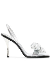 Dsquared2 Bow-Detail Crystal-Embellished Square-Toe Sandals Silver silver