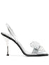 Dsquared2 Bow-Detail Crystal-Embellished Square-Toe Sandals Silver silver