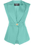 Balmain Belted Sleeveless Jacket Green