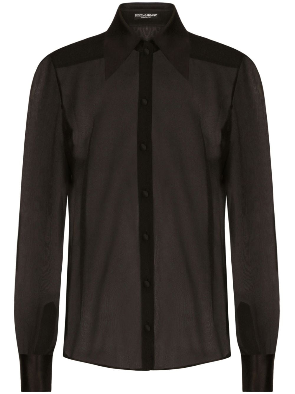 Dolce & Gabbana Semi-Sheer Mesh Shirt Black