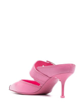 Alexander McQueen 75mm Metallic Toe-Cap Leather Mules Pink