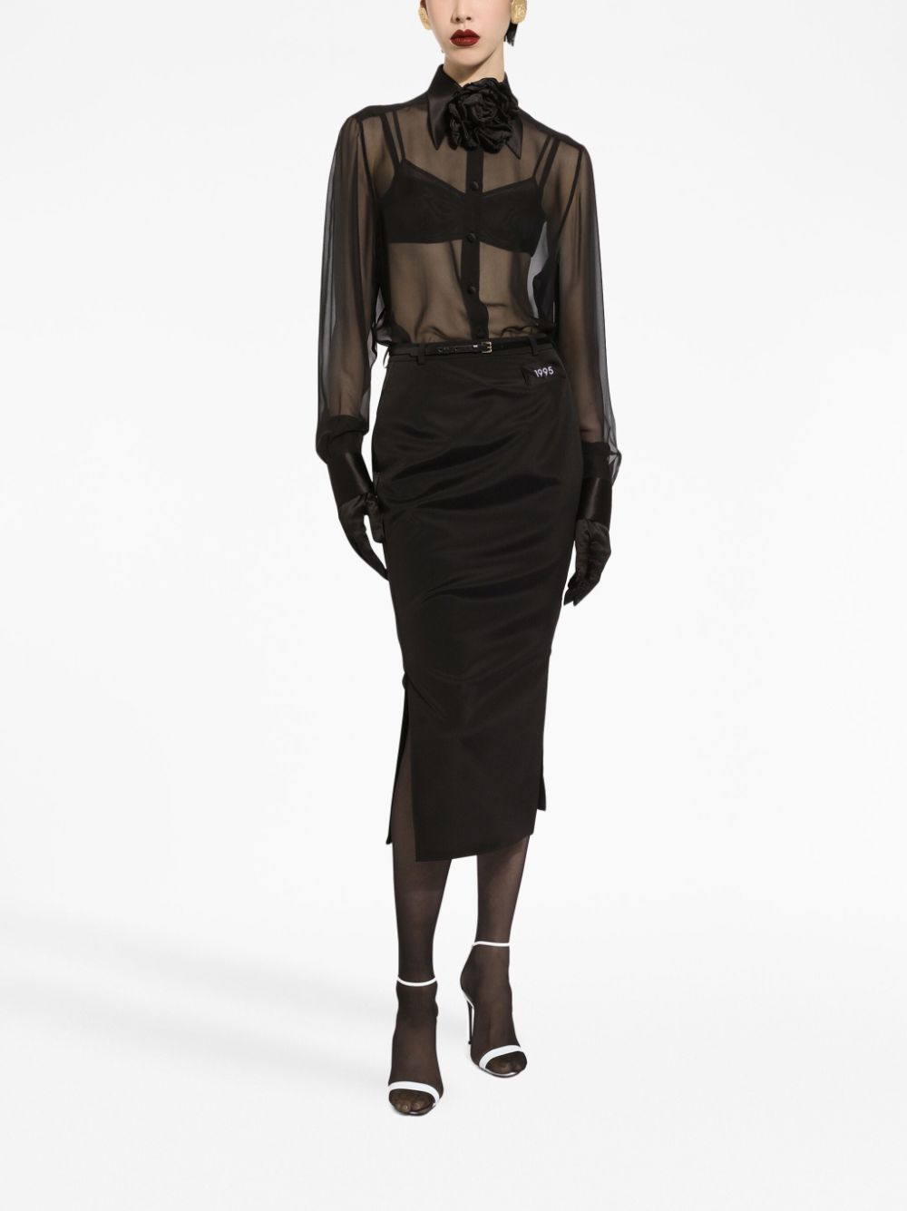 Dolce & Gabbana Semi-Sheer Mesh Shirt Black