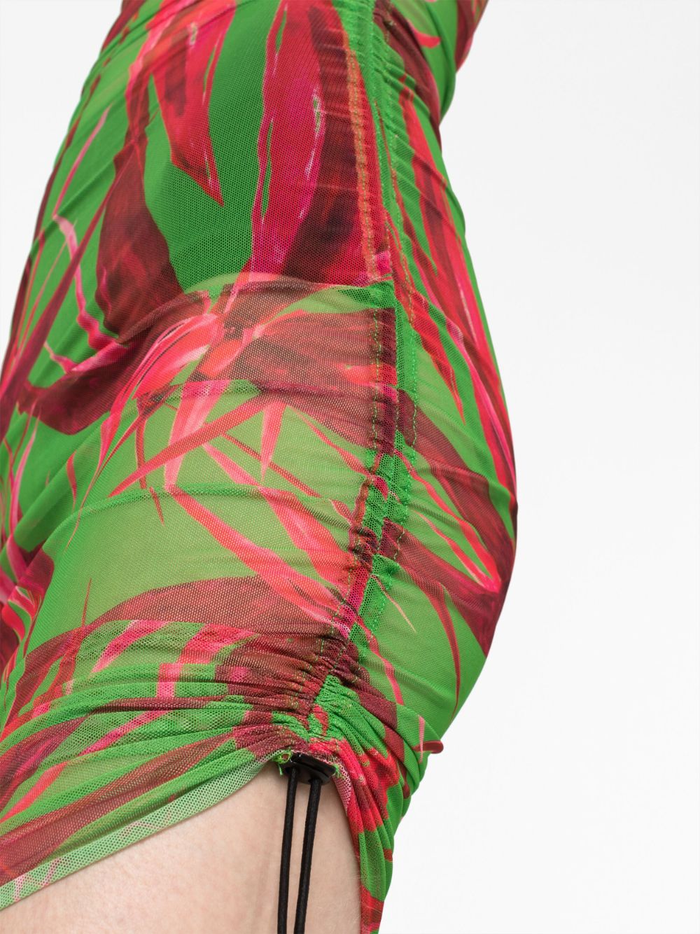 Louisa Ballou Heatwave Ruched Graphic-Print Mini Dress Green