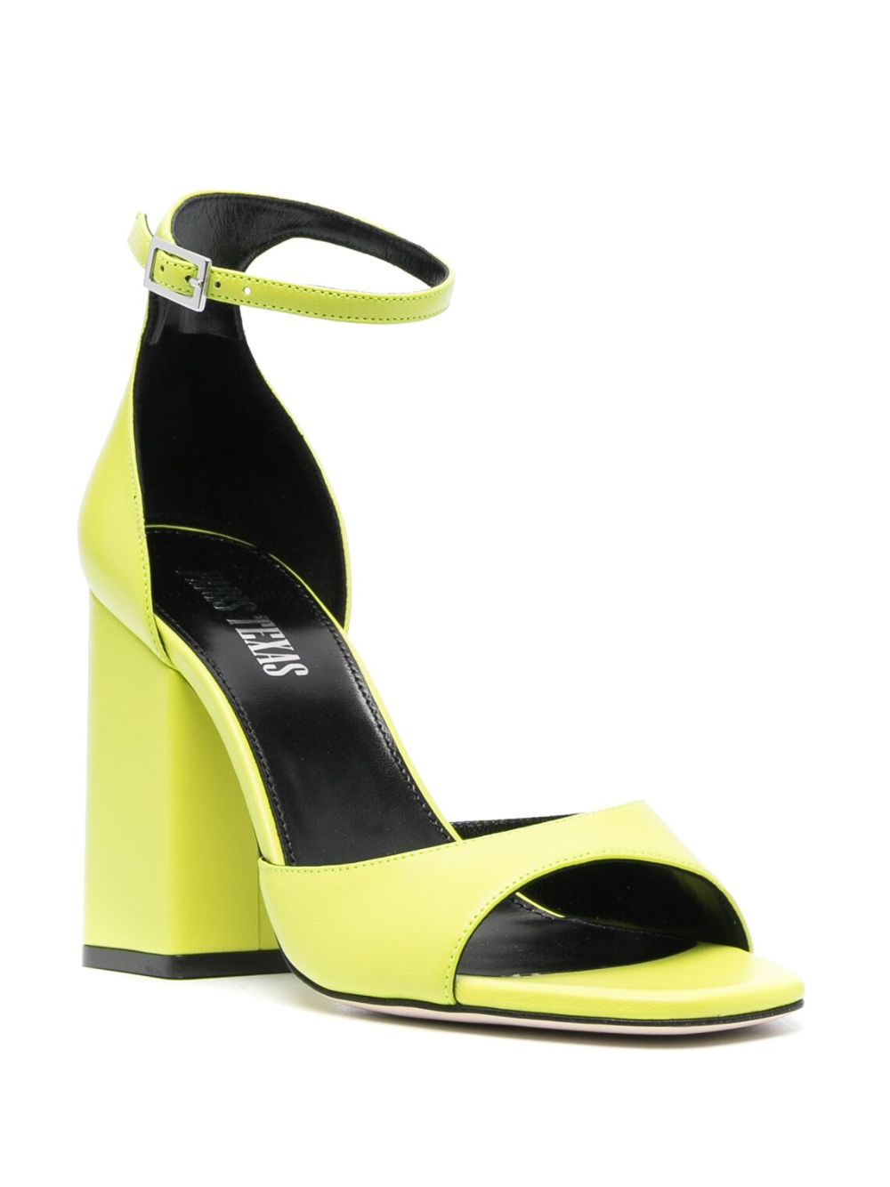 Paris Texas Block-Heel Open-Toe Leather Sandals Green