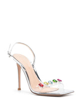 Gianvito Rossi Ribbon Candy 85mm Crystal-Embellished Transparent Sandals Grey