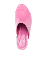 By Far Brad Platform Mules Fuchsia