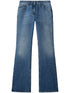 Off White Flared Cotton Stonewashed Jeans Blue Blue