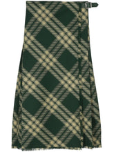 Burberry Pleated Wool Skirt in Forest Green