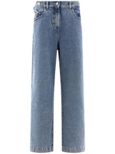 The Attico Straight-Leg Washed Denim Jeans Clear Blue